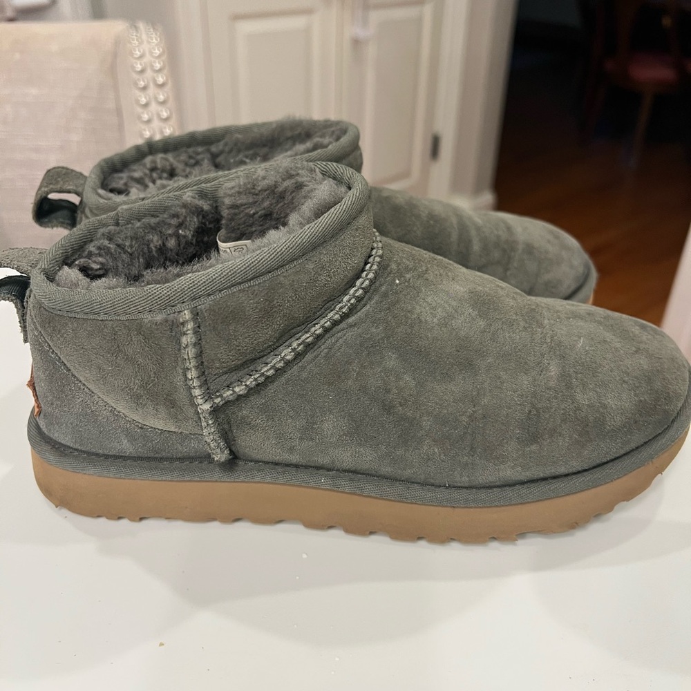 UGG Moss Green Ankle Boots with Tan Sole